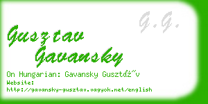 gusztav gavansky business card